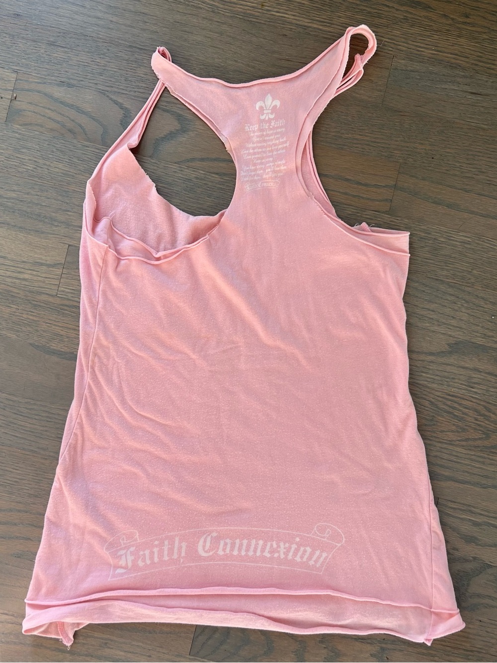 Faith Connexion Y2K Rhinestone Graphic Racerback Tank Top Pink S - Picture 4 of 13